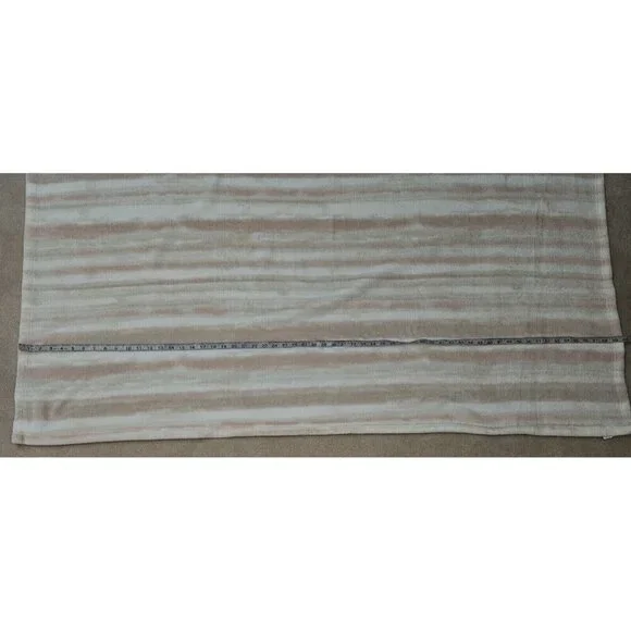 DKNY Pink White Tan Striped Blanket Throw Soft Fleece 50x60